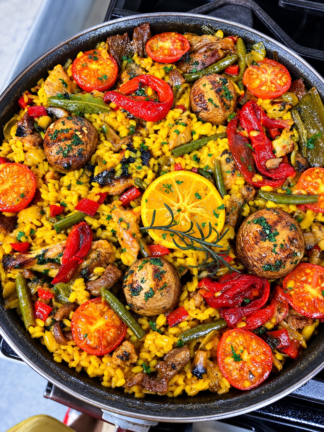 Paella de carne